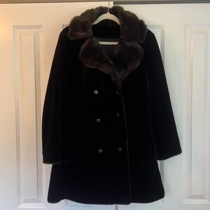 Chic Black Faux Fur Women's Teddy Jacket